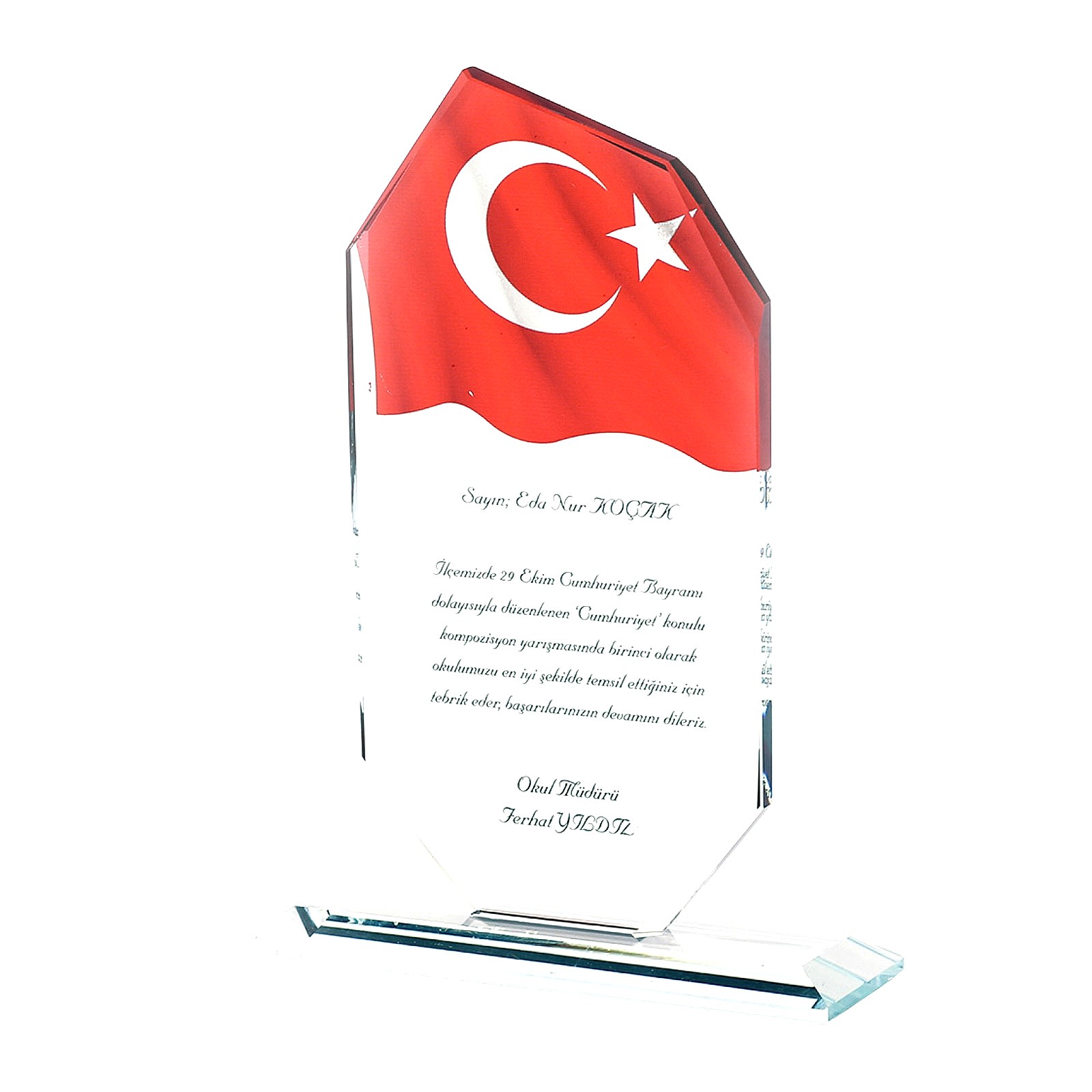 OSKAY ŞEFFAF KRİSTAL PLAKET